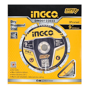 Ingco dijamantski disk za suvo sečenje 230x22.2mm set 3/1 DMD0123023-1