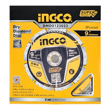 Ingco dijamantski disk za suvo sečenje 230x22.2mm set 3/1 DMD0123023 Ingco dijamantski disk za suvo sečenje 230x22.2mm set 3/1 DMD0123023