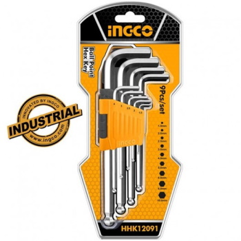 Ingco imbus ključevi sa kuglom set Industrial 1.5-10mm HHK12091 Ingco imbus ključevi sa kuglom set Industrial 1.5-10mm HHK12091