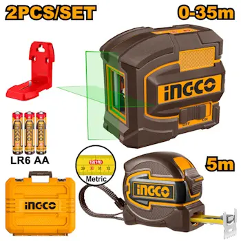 Ingco merni set - samonivel laser 0-35m + metar 5m HLL680081-1 Ingco merni set - samonivel laser 0-35m + metar 5m HLL680081-1