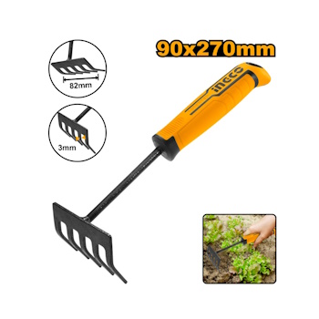Ingco mini baštenske grabulje sa pet kraka 270mm HFTR1008 Ingco mini baštenske grabulje sa pet kraka 270mm HFTR1008