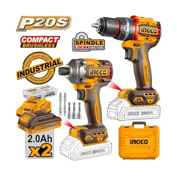 Ingco set aku alata 2/1 2x2.0Ah 20V CKLI20277E Ingco set aku alata 2/1 2x2.0Ah 20V CKLI20277E