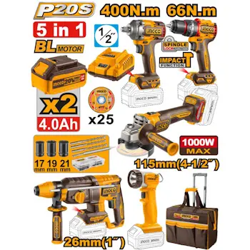 Ingco set aku alata 5/1 CKLI2059E Ingco set aku alata 5/1 CKLI2059E