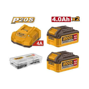 Ingco set aku alata 4/1 2x4.0Ah COSLI250695E-3