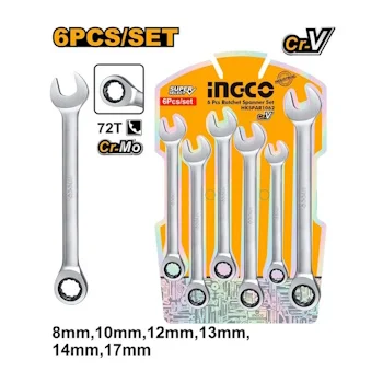 Ingco set viljuškastih ključeva sa račnom 6/1 HKSPAR1062 Ingco set viljuškastih ključeva sa račnom 6/1 HKSPAR1062