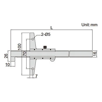 Insize dubinomer sa šinom pod uglom 0-200mm IN1248-200 Insize dubinomer sa šinom pod uglom 0-200mm IN1248-200