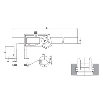 Insize merilo pomično digitalno za unutrašnje žljebove IN1120-300A-1