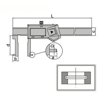 Insize digitalno pomično merilo za unutrašnje žljebove 300mm IN1121-3001A-1