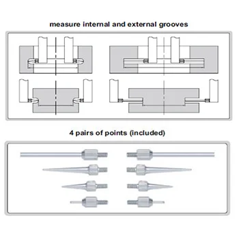 Insize digitalno pomično merilo za unutrašnje i spoljašnje žljebove sa izmenljivim nastavcima IN1124-300A-2