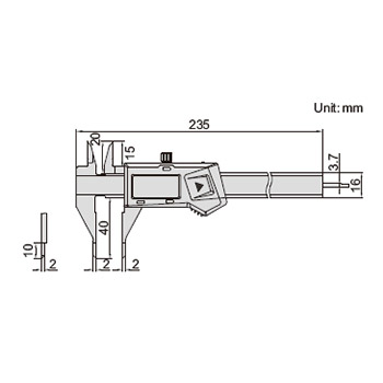 Insize digitalno pomično merilo sa špicastim vrhovima 150mm IN1169-150-1