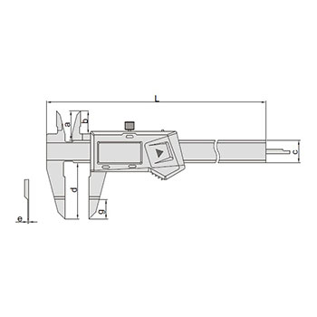 Insize digitalno pomično merilo sa nožastim kljunom 200mm IN1188-200A-1