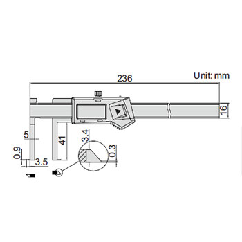 Insize digitalno pomično merilo za unutrašnje žljebove 150mm IN1520-150-1