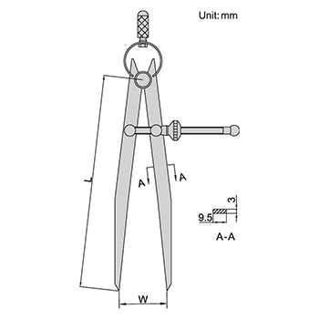 Insize šestar sa oprugom 245mm IN7260-250-1