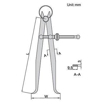 Insize šestar unutrašnji sa oprugom 150mm IN7261-150-1