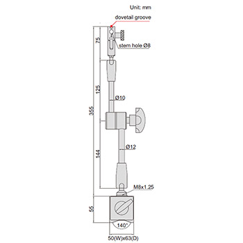 Insize stalak magnetni zglobni IN6208-80A-1