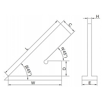 Insize ugaonik sa naslonom 45° 200x130mm IN4747-200-1