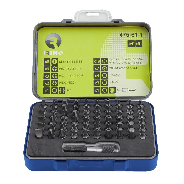 Irimo komplet od 61 komada nosača i nastavaka 475-61-1 Irimo komplet od 61 komada nosača i nastavaka 475-61-1
