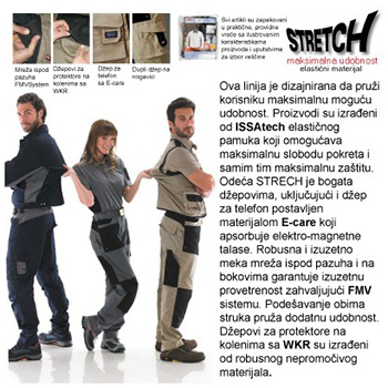 ISSA Stretch radni kombinezon 8770 sivi ISSA Stretch radni kombinezon 8770 sivi