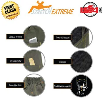 ISSA radne pantalone Stretch Extreme 8830B crne ISSA radne pantalone Stretch Extreme 8830B crne