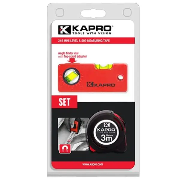 Kapro set K5093245 merna traka 3 m + mini libela 10 cm Kapro set K5093245 merna traka 3 m + mini libela 10 cm
