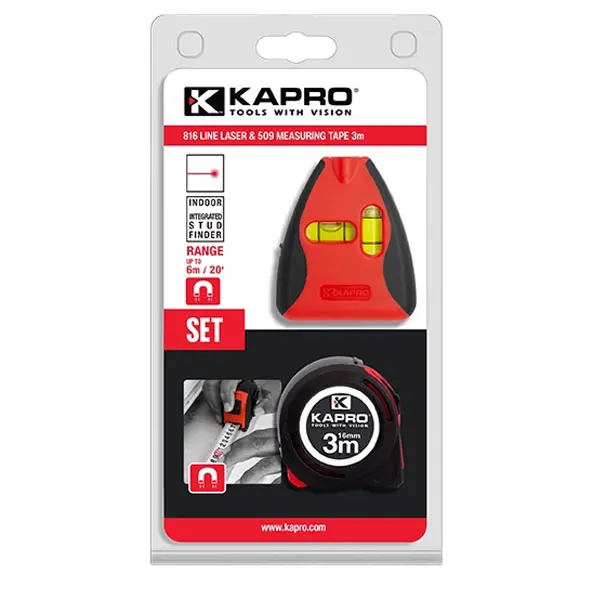 Kapro set K5093816 linijski laser sa libelom 816 + metar 3 m Kapro set K5093816 linijski laser sa libelom 816 + metar 3 m