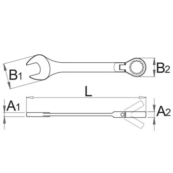 Unior ključ 161/2 viljuškasto-okasti, zglobni sa čegrtaljkom 19 622850 Unior ključ 161/2 viljuškasto-okasti, zglobni sa čegrtaljkom 19 622850