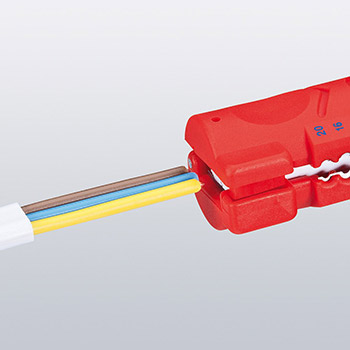 Knipex alat za skidanje izolacije sa ravnih i okruglih kablova 16 64 125 SB Knipex alat za skidanje izolacije sa ravnih i okruglih kablova 16 64 125 SB