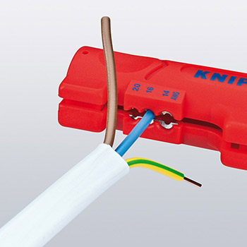 Knipex alat za skidanje izolacije sa ravnih i okruglih kablova 16 64 125 SB Knipex alat za skidanje izolacije sa ravnih i okruglih kablova 16 64 125 SB