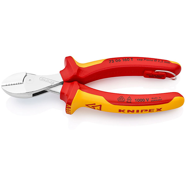 Knipex kompaktne kose sečice X-Cut® 1000V VDE 160mm sa mogućnošću kačenja 73 06 160 T Knipex kompaktne kose sečice X-Cut® 1000V VDE 160mm sa mogućnošću kačenja 73 06 160 T