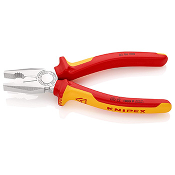 Knipex klešta kombinovana izolovana 1000V VDE 200mm u blister pakovanju 03 06 200 SB Knipex klešta kombinovana izolovana 1000V VDE 200mm u blister pakovanju 03 06 200 SB