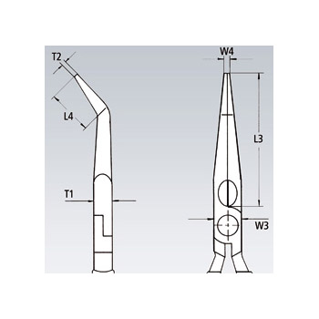 Knipex klešta špic kriva 200mm sa mogućnošću kačenja 26 25 200 T-4