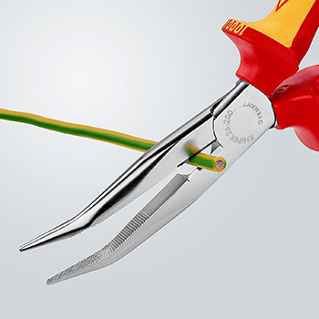 Knipex klešta špic kriva 1000V VDE 200mm sa mogućnošću kačenja 26 26 200 T Knipex klešta špic kriva 1000V VDE 200mm sa mogućnošću kačenja 26 26 200 T