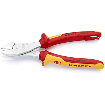 Knipex kose sečice ojačane izolovane 1000V VDE 200mm sa mogućnošću kačenja 74 06 200 T Knipex kose sečice ojačane izolovane 1000V VDE 200mm sa mogućnošću kačenja 74 06 200 T