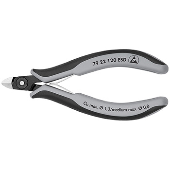 Knipex precizne kose sečice za elektroniku ESD 120mm 79 22 120 ESD Knipex precizne kose sečice za elektroniku ESD 120mm 79 22 120 ESD