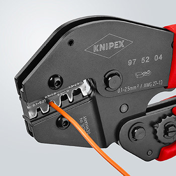 Knipex krimp klešta za neizolovane otvorene konektore 0.1-2.5mm² 97 52 04-4
