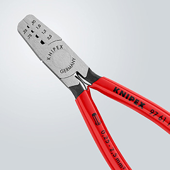 Knipex klešta za krimpovanje hilzni (kablovskih završetaka) 145mm 97 61 145 F Knipex klešta za krimpovanje hilzni (kablovskih završetaka) 145mm 97 61 145 F