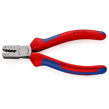Knipex klešta za krimpovanje hilzni (kablovskih završetaka) 145mm 97 62 145 A Knipex klešta za krimpovanje hilzni (kablovskih završetaka) 145mm 97 62 145 A