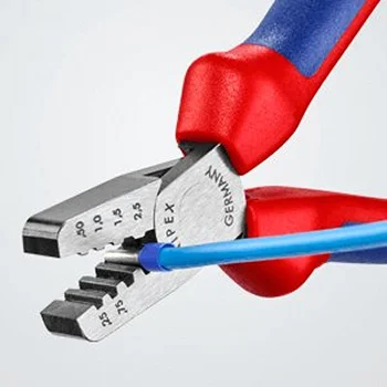 Knipex klešta za krimpovanje hilzni (kablovskih završetaka) 145mm 97 62 145 A Knipex klešta za krimpovanje hilzni (kablovskih završetaka) 145mm 97 62 145 A