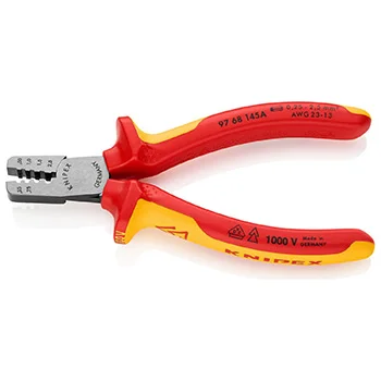Knipex klešta za krimpovanje hilzni (kablovskih završetaka) 1000V VDE 145mm 97 68 145 A Knipex klešta za krimpovanje hilzni (kablovskih završetaka) 1000V VDE 145mm 97 68 145 A