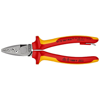 Knipex klešta za krimpovanje hilzni (kablovskih završetaka) 1000V VDE 180mm sa mogućnošću kačenja 97 78 180 T-2