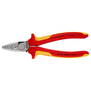 Knipex klešta za krimpovanje hilzni (kablovskih završetaka) 1000V VDE 180mm u blister pakovanju 97 78 180 SB-2