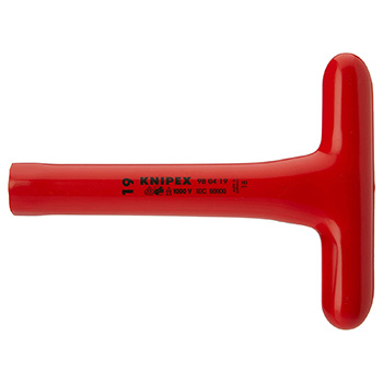 Knipex nasadni ključ sa T-drškom izolovan 1000V 19mm 98 04 19 Knipex nasadni ključ sa T-drškom izolovan 1000V 19mm 98 04 19