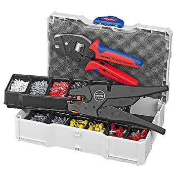 Knipex komplet za krimpovanje: klešta za hilzne + klešta za skidanje izolacije sa izolovanim hilznama 97 90 12 Knipex komplet za krimpovanje: klešta za hilzne + klešta za skidanje izolacije sa izolovanim hilznama 97 90 12