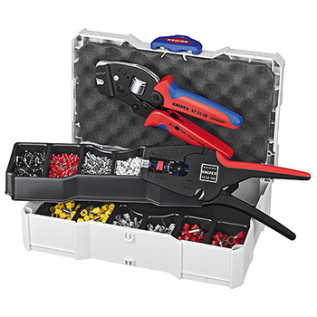 Knipex komplet za krimpovanje: klešta za hilzne + klešta za skidanje izolacije MultiStrip sa izolovanim hilznama 97 90 24 Knipex komplet za krimpovanje: klešta za hilzne + klešta za skidanje izolacije MultiStrip sa izolovanim hilznama 97 90 24
