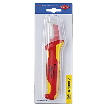 Knipex nož za električare 1000V VDE sa spljoštenim vrhom 180mm u blister pakovanju 98 55 SB-1