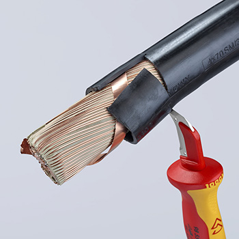Knipex nož za električare 1000V VDE sa spljoštenim vrhom 180mm u blister pakovanju 98 55 SB Knipex nož za električare 1000V VDE sa spljoštenim vrhom 180mm u blister pakovanju 98 55 SB