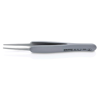 Knipex precizna pinceta sa gumenim ručkama ESD tupa 123mm 92 21 11 ESD Knipex precizna pinceta sa gumenim ručkama ESD tupa 123mm 92 21 11 ESD