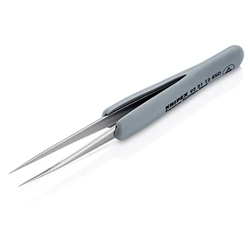 Knipex precizna pinceta sa gumenim ručkama ESD špicasta 112mm 92 21 12 ESD-2