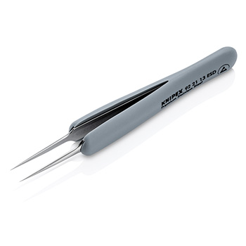 Knipex precizna pinceta sa gumenim ručkama ESD špicasta 112mm 92 21 13 ESD Knipex precizna pinceta sa gumenim ručkama ESD špicasta 112mm 92 21 13 ESD