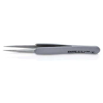 Knipex precizna pinceta sa gumenim ručkama ESD špicasta 130mm 92 21 14 ESD Knipex precizna pinceta sa gumenim ručkama ESD špicasta 130mm 92 21 14 ESD
